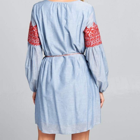 🆕 Reneec Long Sleeve Embroidered Dress-Med - Picture 4 of 8